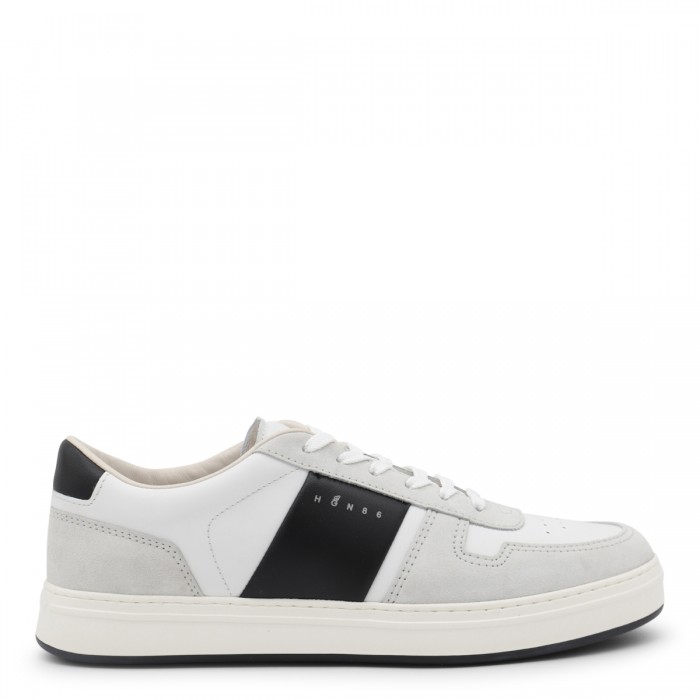 WHITE AND BLACK LEATHER...