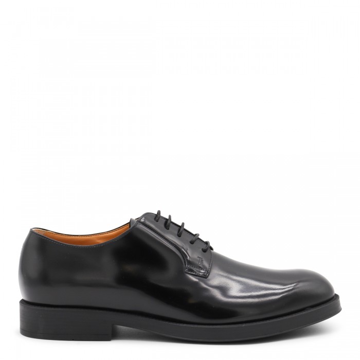 BLACK LEATHER LACE UP SHOES