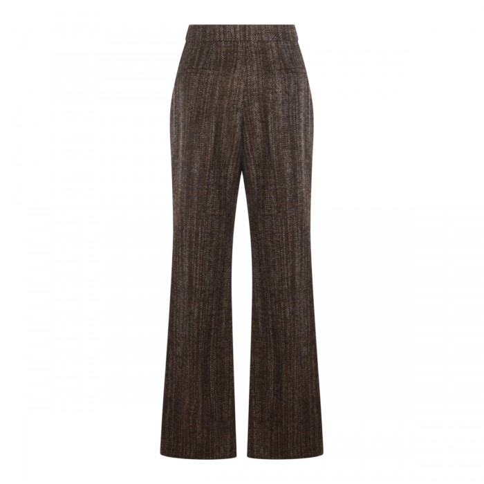 RUST WOOL FLARED PANTS 2