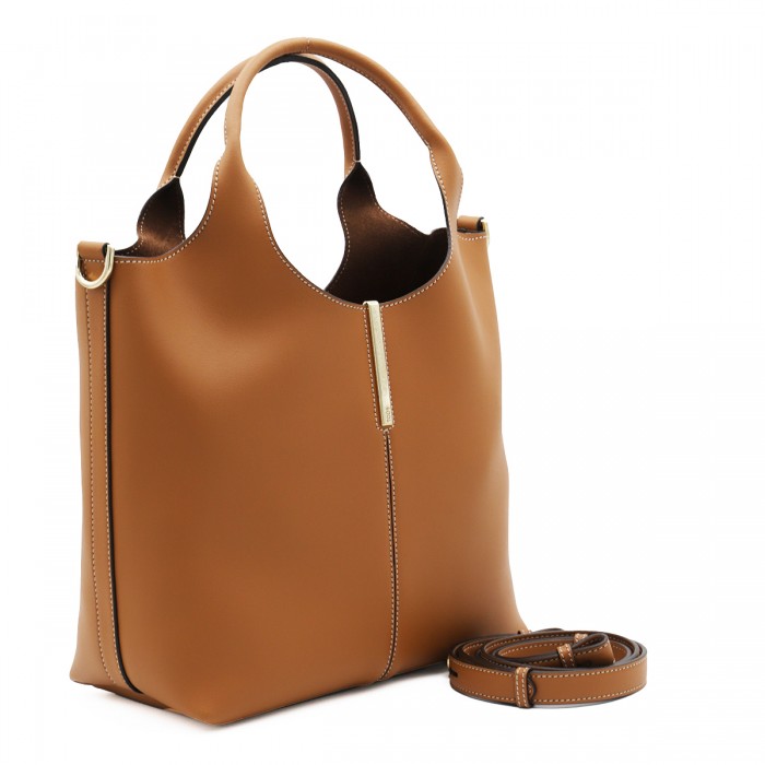BROWN LEATHER TOP HANDLE BAG 2