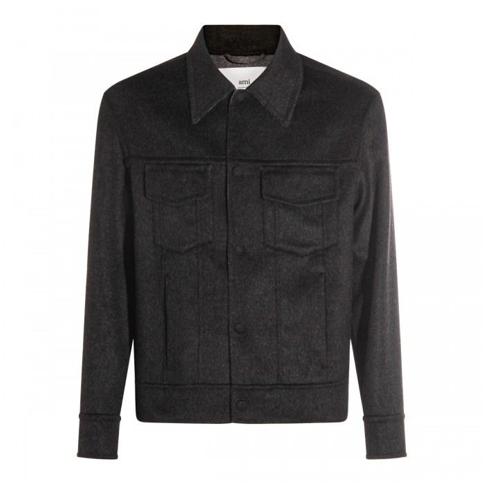 GREY WOOL CASUAL JACKET