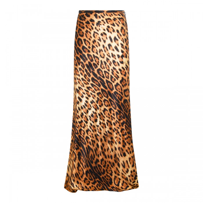 LEOPARD SILK SKIRT