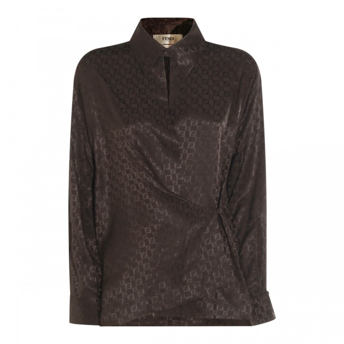 BROWN SILK SHIRT