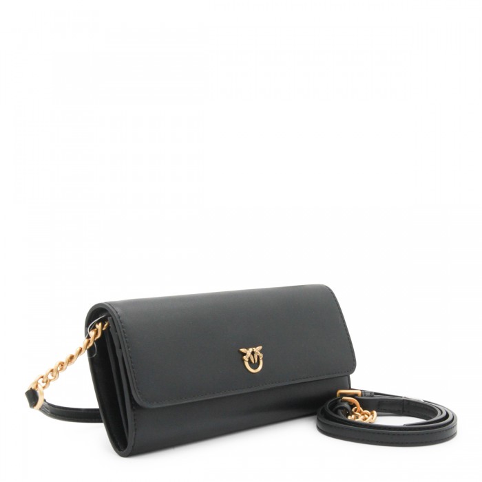 BLACK LEATHER CROSSBODY BAG