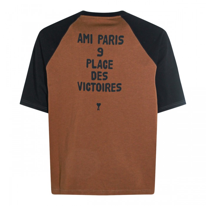 BROWN AND BLACK COTTON T-SHIRT 2