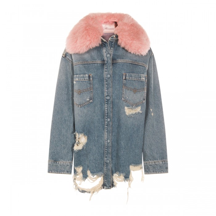 BLUE AND PINK DENIM JACKET