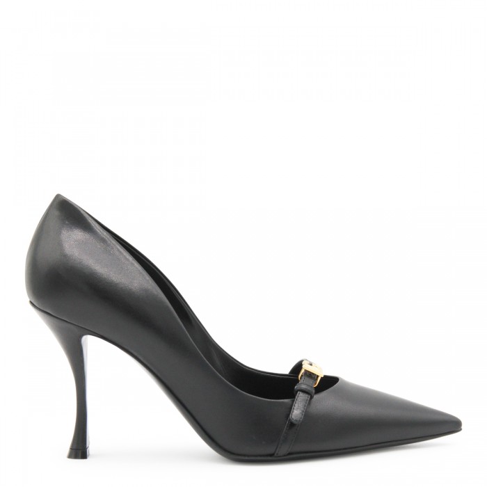 BLACK LEATHER PUMPS
