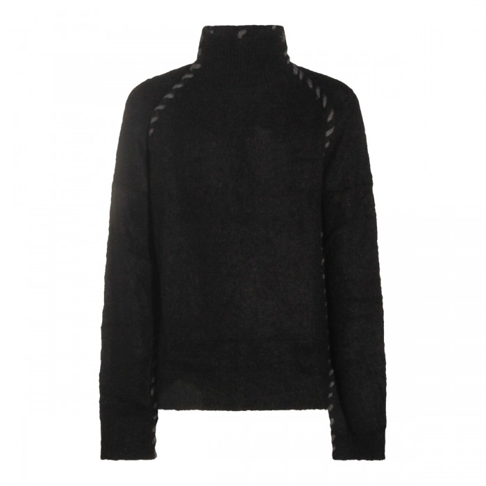 BLACK WOOL KNITWEAR
