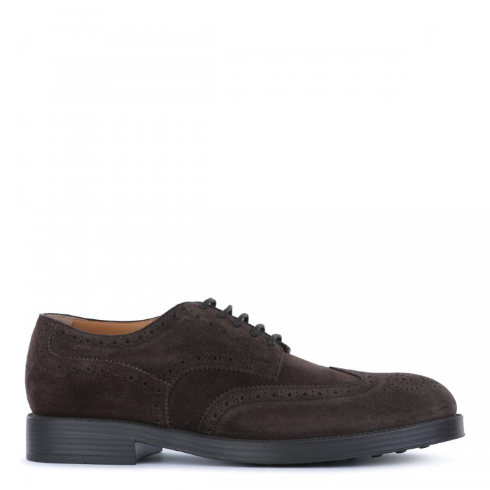 TOBACCO SUEDE LACE UP SHOES