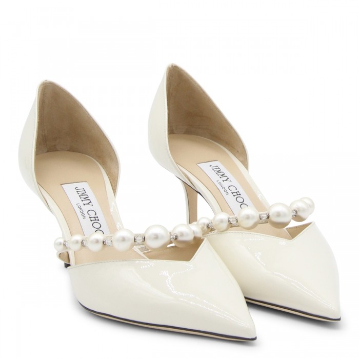 LATTE AND WHITE AURELIE PUMPS 2
