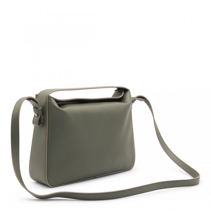 GREY LEATHER TOP HANDLE BAG 2