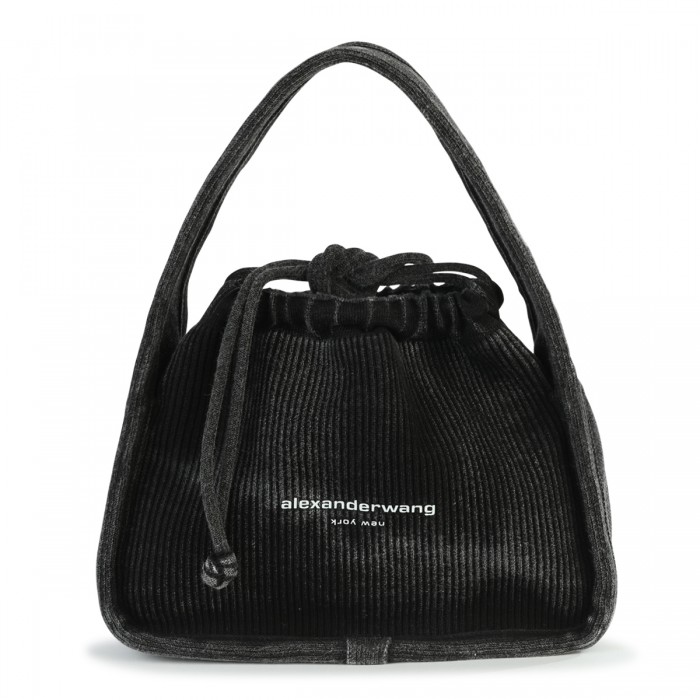 BLACK COTTON SATCHEL