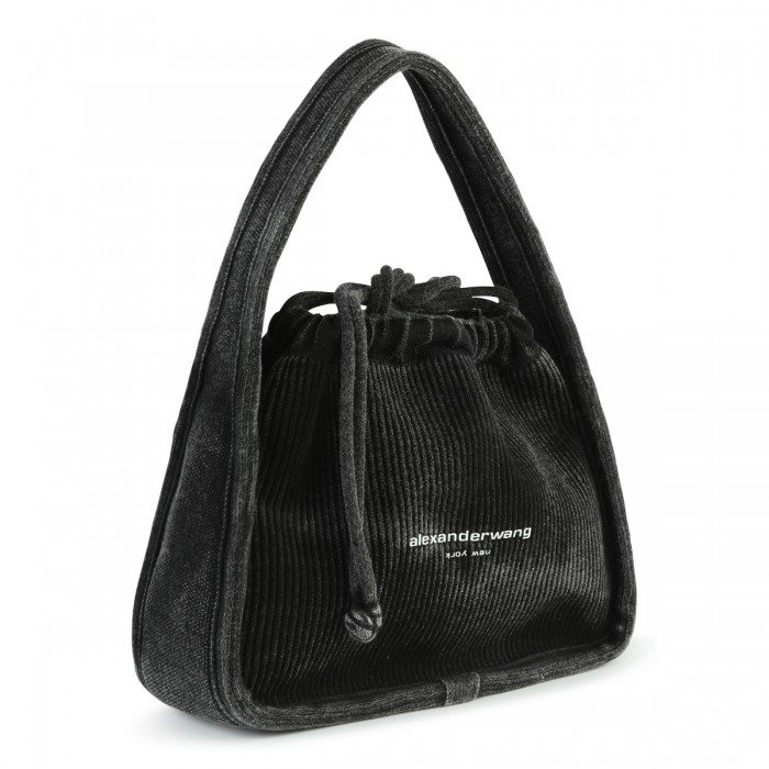 BLACK COTTON SATCHEL 2