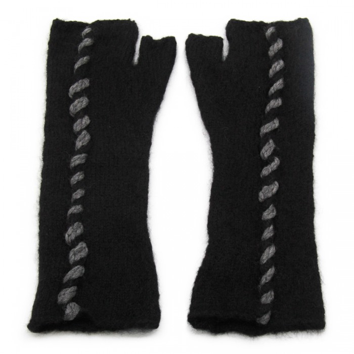 BLACK WOOL GLOVES
