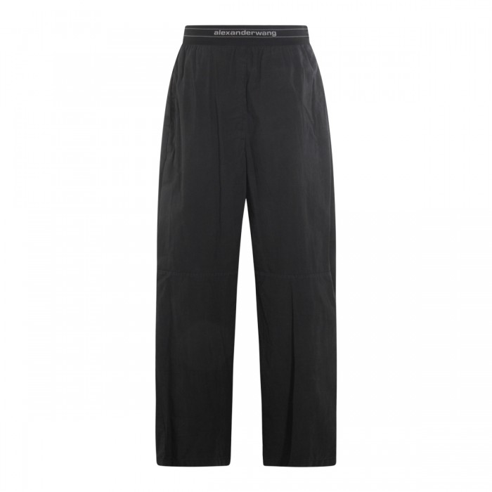 BLACK COTTON LOGO PANTS 2