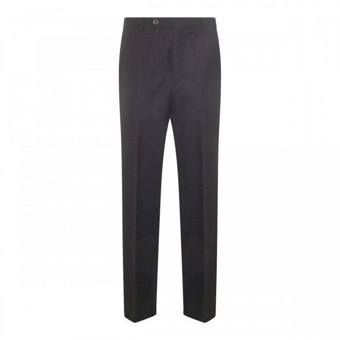 BLACK VIRGIN WOOL TROUSERS
