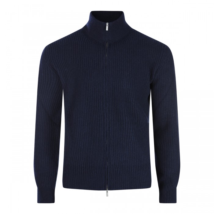 DARK BLUE VIRGIN WOOL KNITWEAR