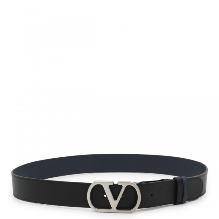 BLACK AND BLUE LEATHER BELT