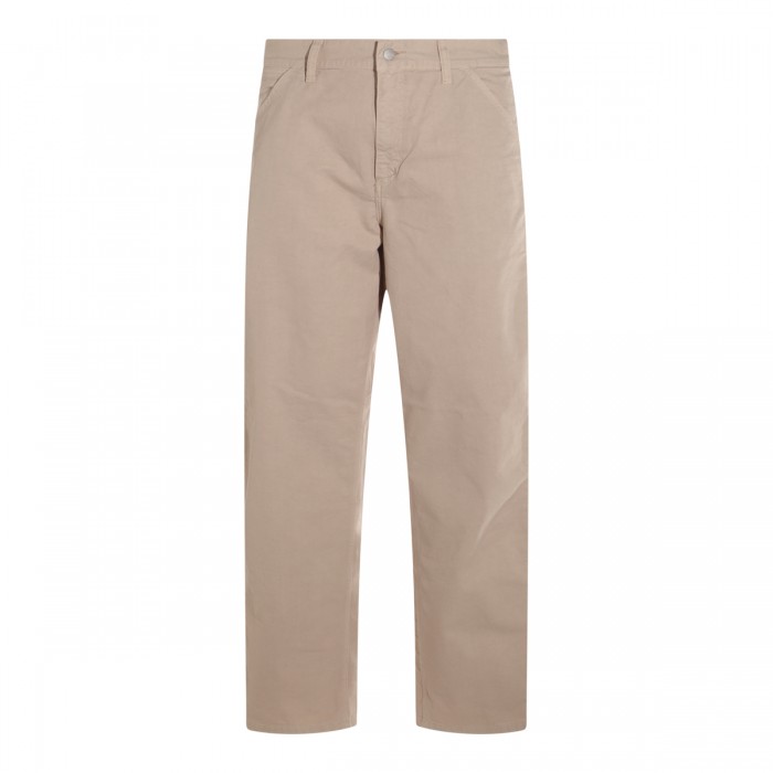 BEIGE COTTON SIGLE KNEE PANTS