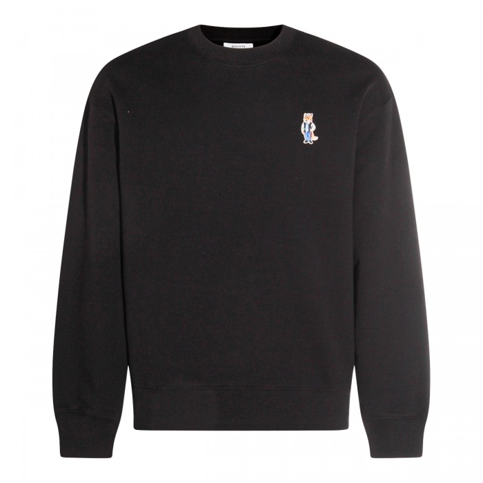 BLACK COTTON SWEATSHIRT