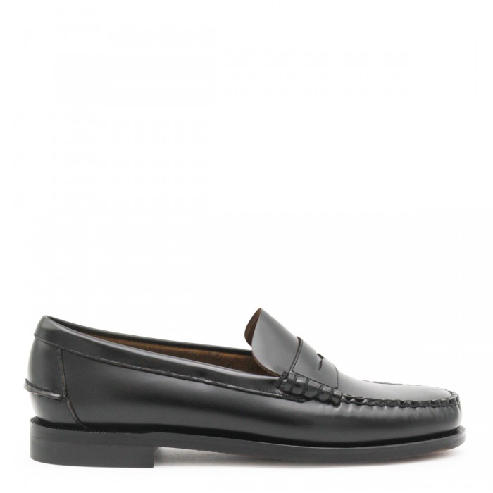 BLACK LEATHER LOAFERS