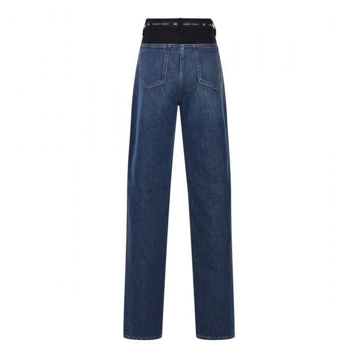 BLUE AND BLACK COTTON JEANS 2