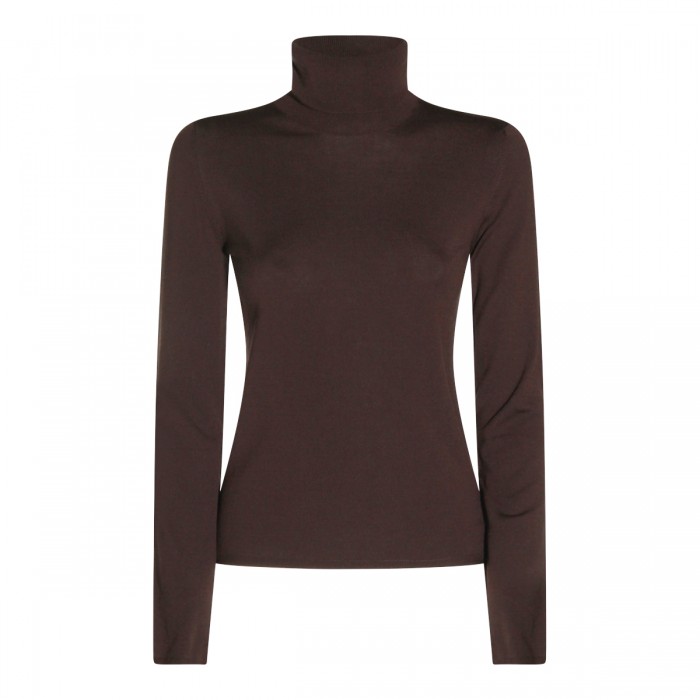 DARK BROWN WOOL KNITWEAR