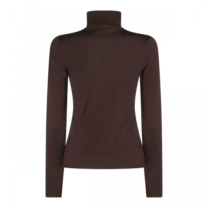 DARK BROWN WOOL KNITWEAR 2