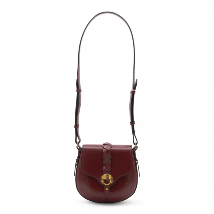 DARK RED LEATHER SHOULDER BAG
