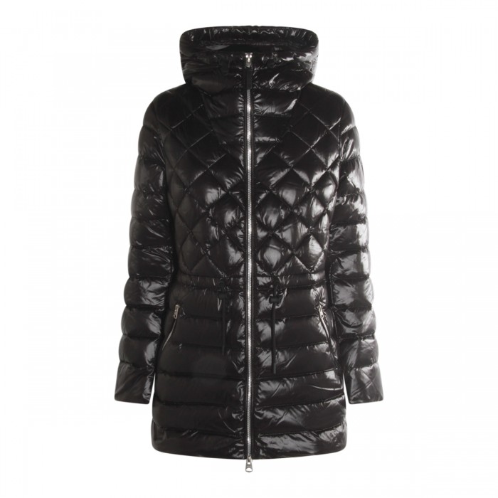 BLACK NYLON DOWN JACKET