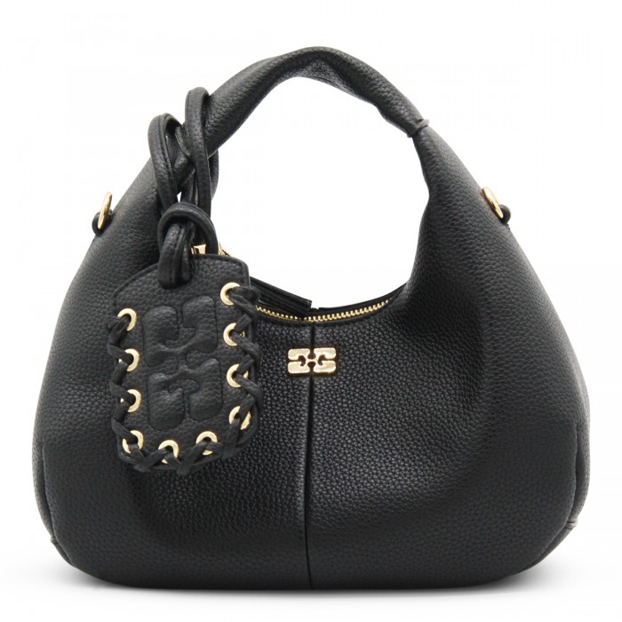 BLACK LEATHER HOBO MINI...