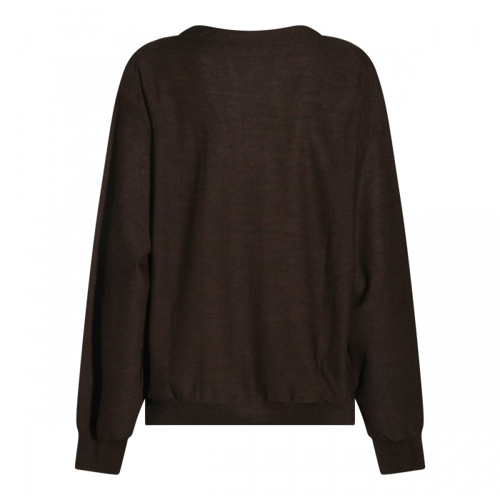 DARK BROWN WOOL KNITWEAR 2