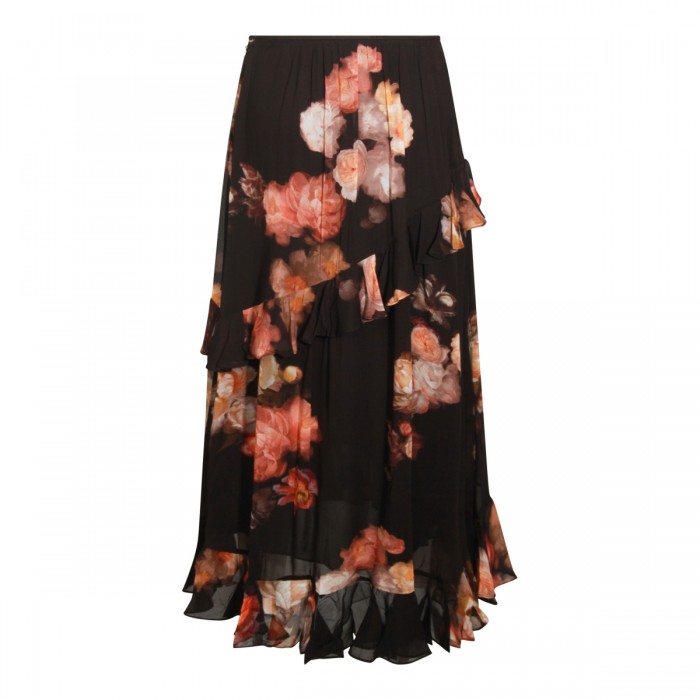 BLACK VISCOSE MIDI SKIRT 2