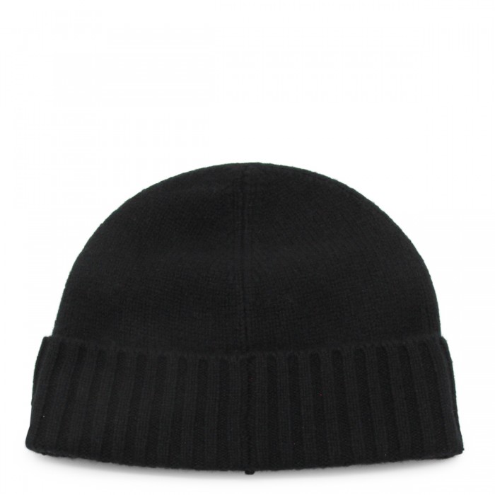 BLACK CASHMERE BEANIE 2
