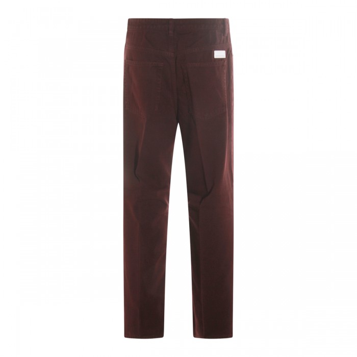 DARK RED COTTON JEANS 2