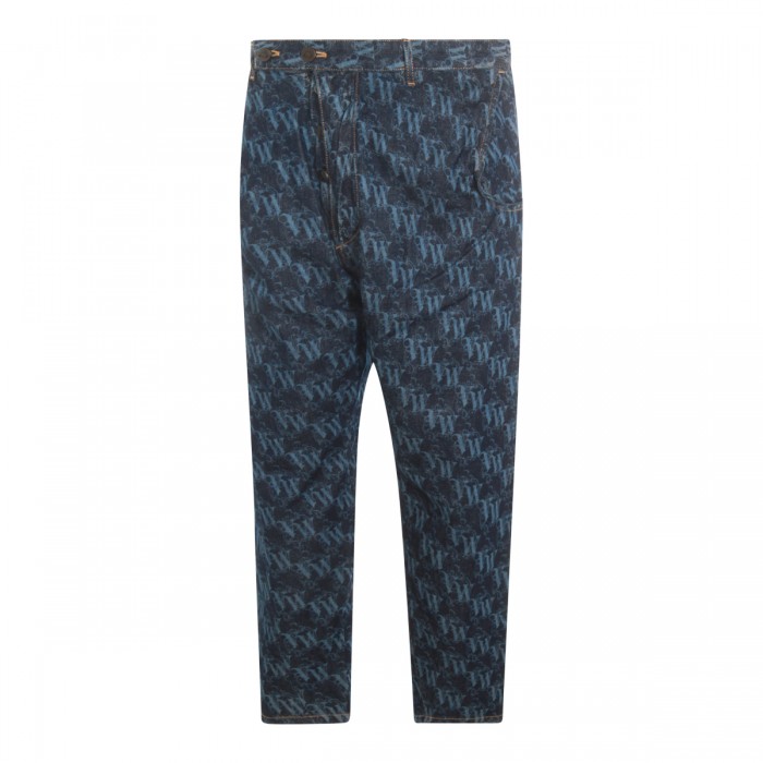 DARK BLUE COTTON DENIM JEANS 2