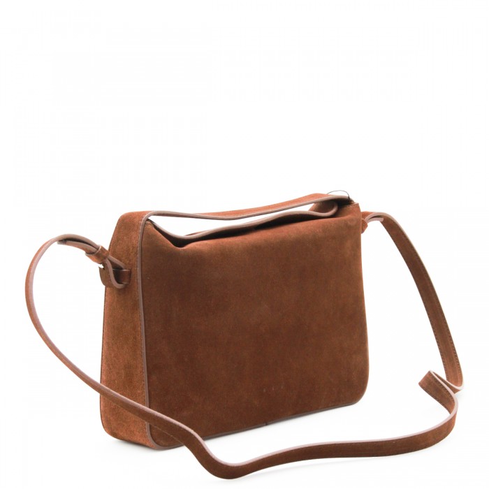 BROWN SUEDE TOP HANDLE BAG 2