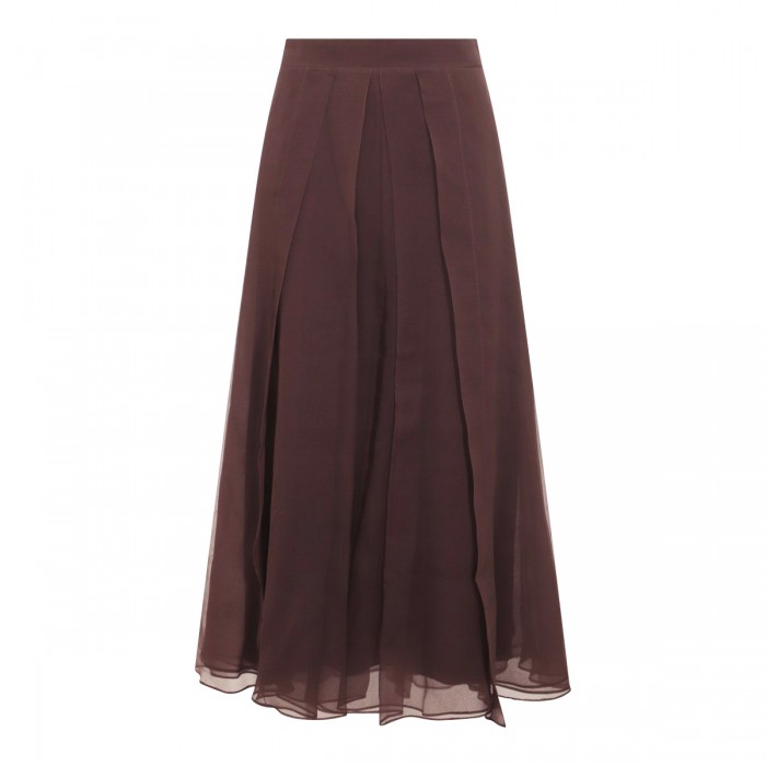 DARK BROWN SILK BALLET MIDI...