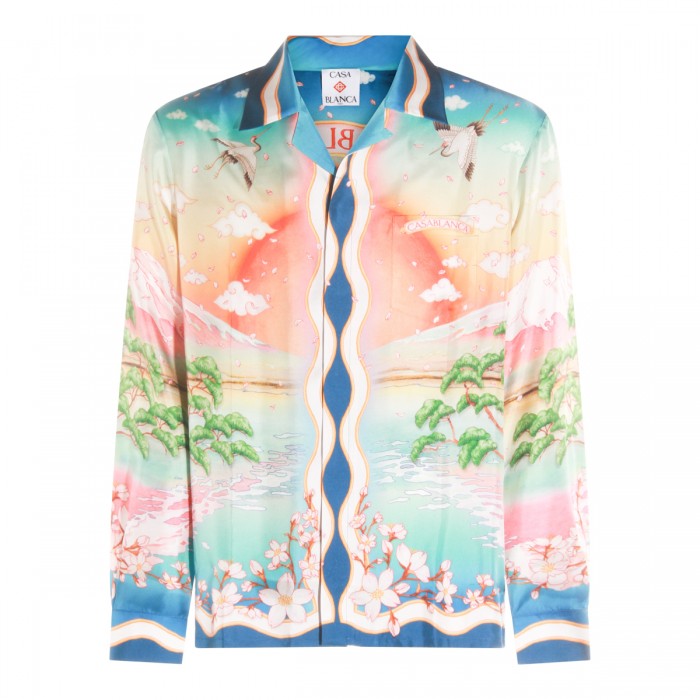 MULTICOLOR WHITE SILK SHIRT