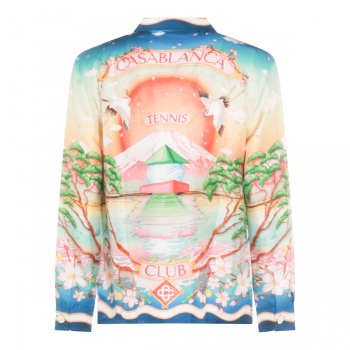 MULTICOLOR WHITE SILK SHIRT 2