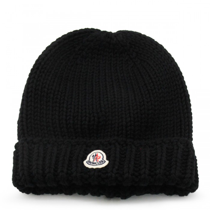 BLACK WOOL BEANIE