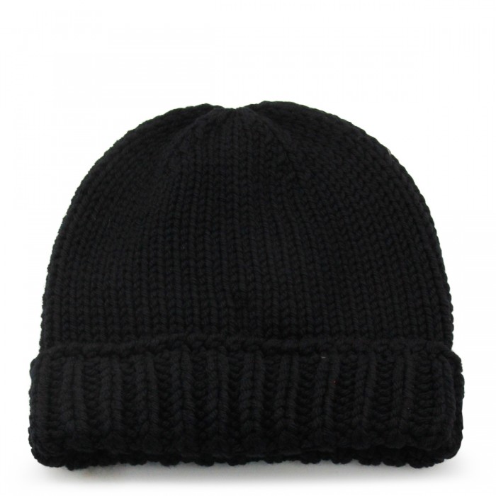 BLACK WOOL BEANIE 2