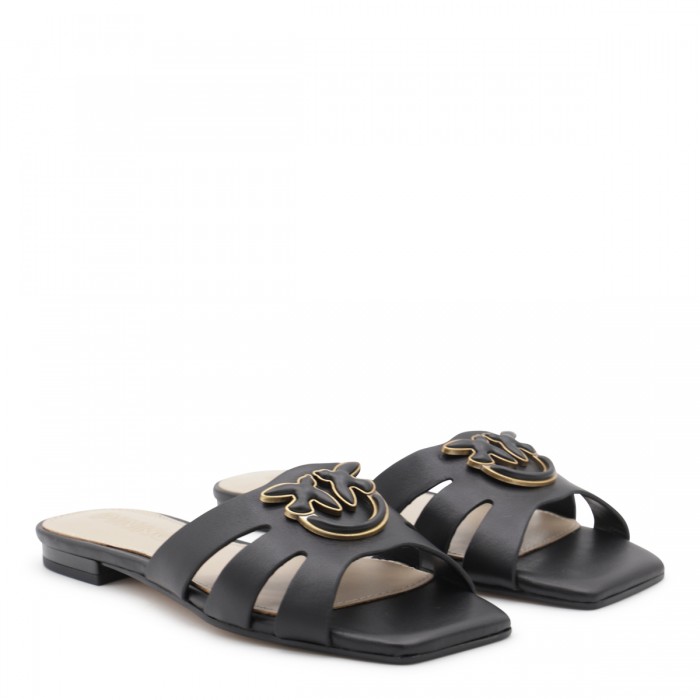 BLACK LEATHER FLATS 2