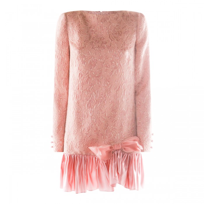 PINK WOOL MINI DRESS