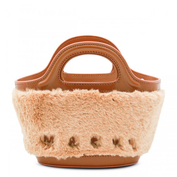 BROWN LEATHER TOP HANDLE BAG