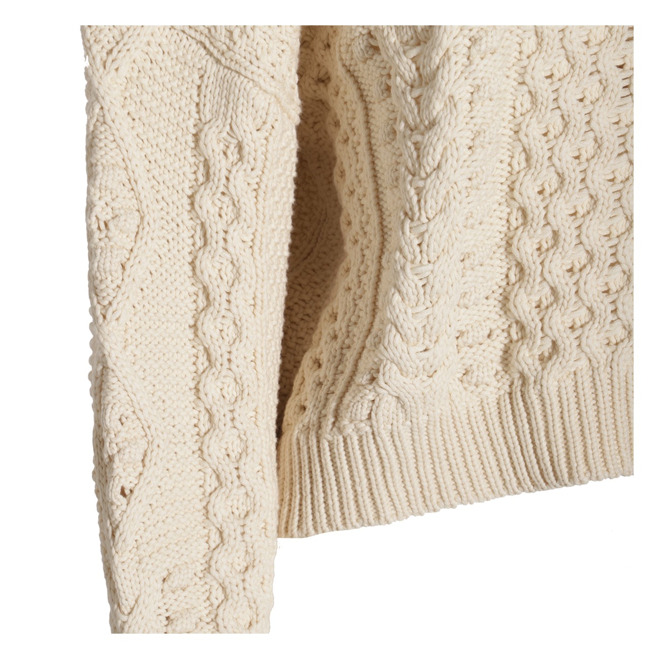 LIGHT BEIGE COTTON BLEND JUMPER LIGHT BEIGE COTTON BLEND JUMPER