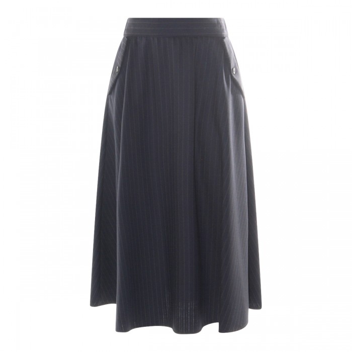 DARK NAVY WOOL SKIRT