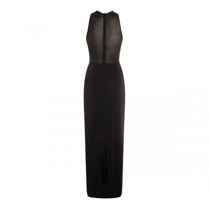 BLACK VISCOSE MAXI DRESS 2