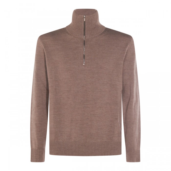BROWN WOOL KNITWEAR