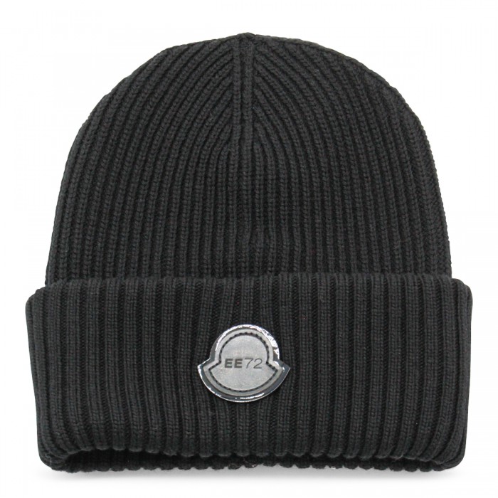 BLACK WOOL BEANIE